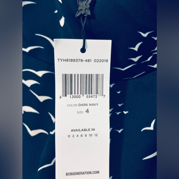 NWT__Women's Navy Print Wrap Dress by BCBGeneration__NWT - Picture 15 of 15